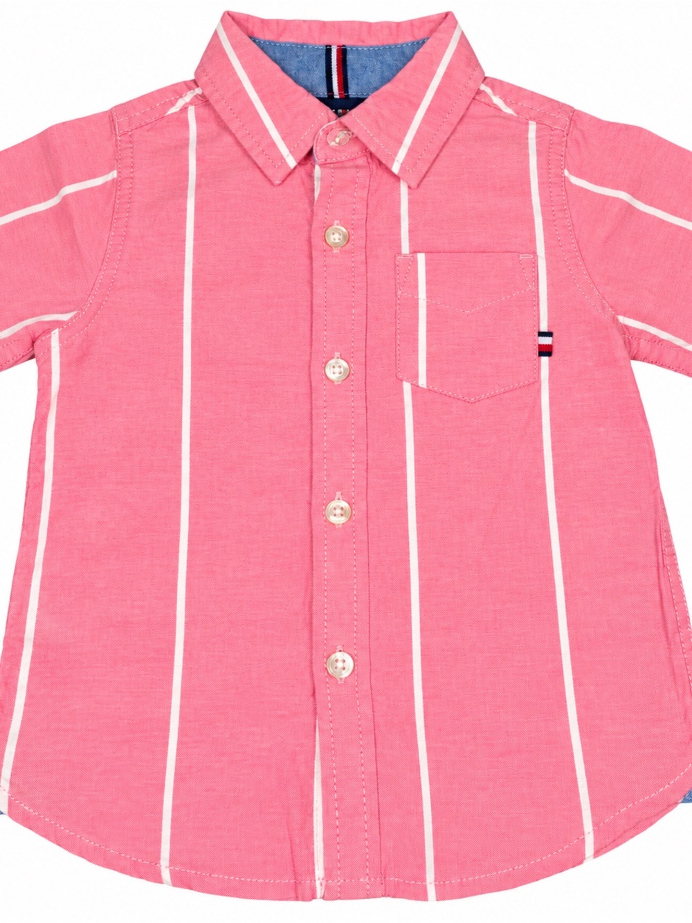 Tommy Hilfiger Kids Pink and White Vertical Stripe Button-Down Shirt